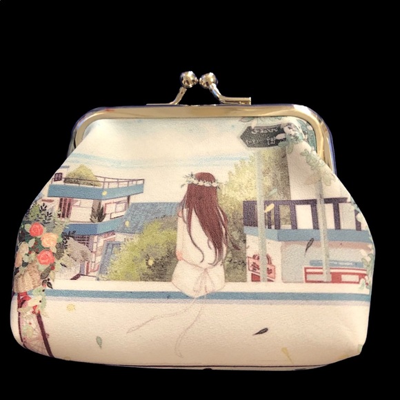 GORGEOUS SNAP BUTTON CHANGE PURSE with extra interchangeable snap button - Picture 6 of 7